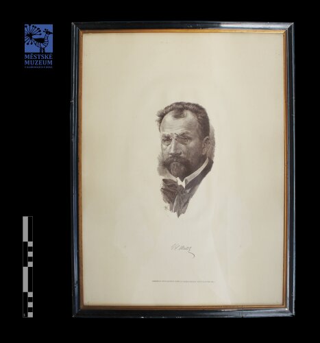 Litografie podobizny Viléma Mrštíka